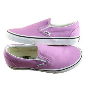 Vans Women's Classic Slip On Orchid Purple True White Canvas Shoes Sizes NIB